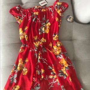 Romper with high/low skirt